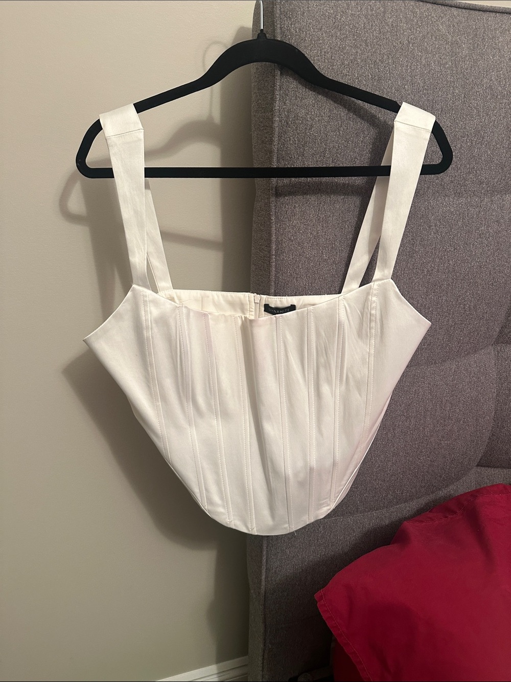 Dynamite White Structured Corset Crop Top